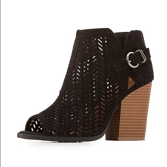 Shoes - New in  Box! Perforated black booties